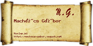 Machács Gábor névjegykártya