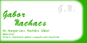 gabor machacs business card