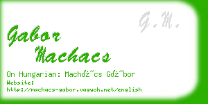 gabor machacs business card